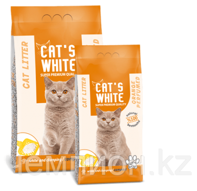 Cat*s White Compact Cat Litter Orange, КэтС Вайт Апельсин, комкующийся наполнитель,уп. 5кг.