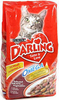 Darling, Дарлинг мясо с овощами, сухой корм для кошек, уп. 2кг