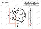 Тормозные диски перед Gerat BMW X5 X3 3.0 E53 E83 м перфорацией, фото 2
