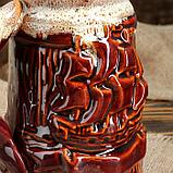Кружка для пива "Пивная" коричневая, глазурь, 0,8 л, микс, фото 3