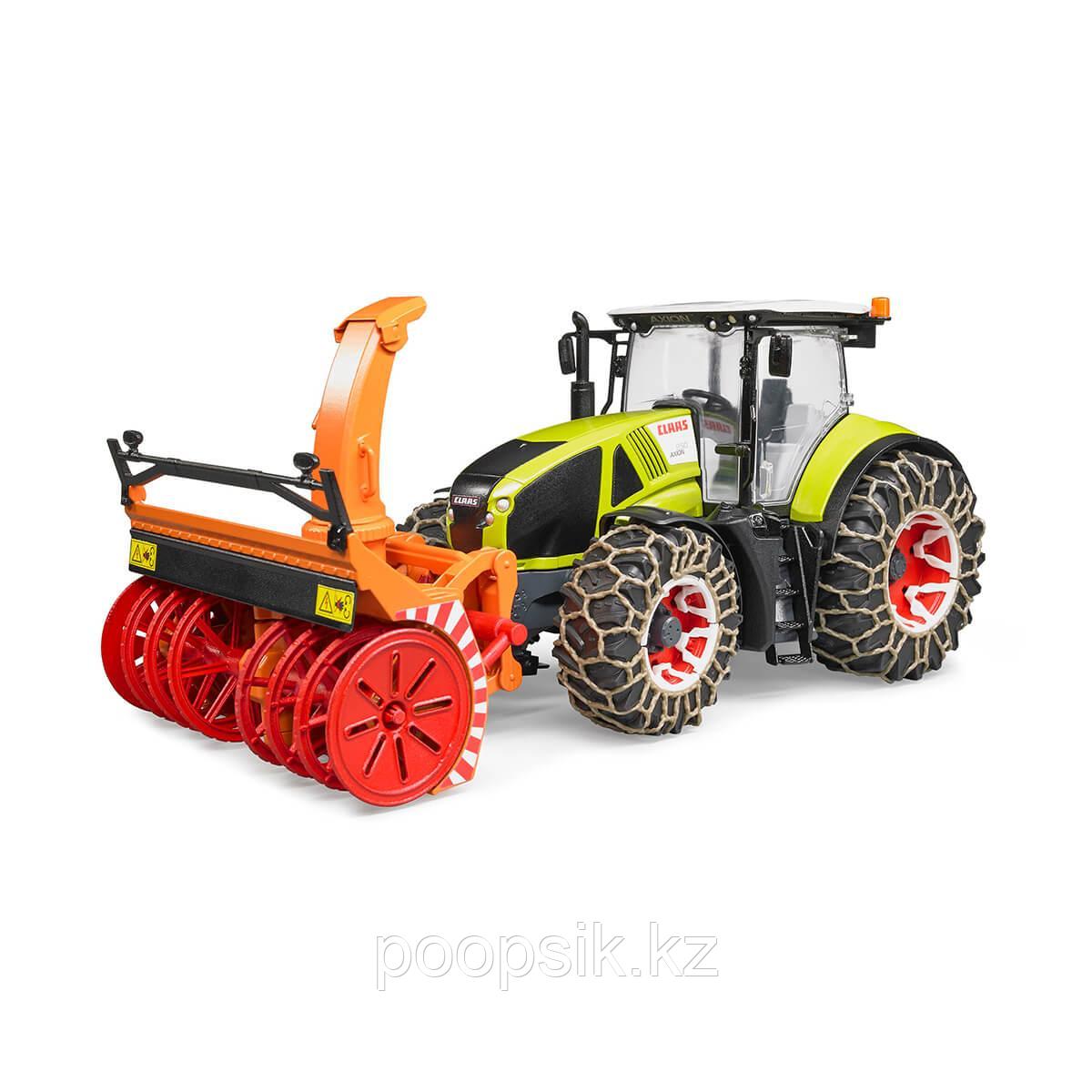 Трактор Claas Axion 950 c цепями и снегоочистителем Bruder - фото 1 - id-p72891331