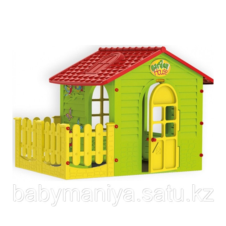 Детский игровой Домик садовый MOСHTOYS с забором
