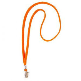 Ремешок для бейджа, 45см, c металлическим клипом, оранжевый