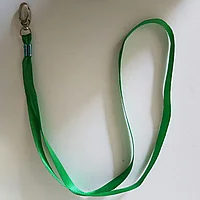 Ремешок для бейджа, 45см, с металлическим карабином, зеленый атлас