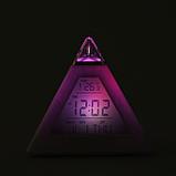 Часы-будильник электронные "Пирамида", с термометром, 10х9.6 см, фото 2