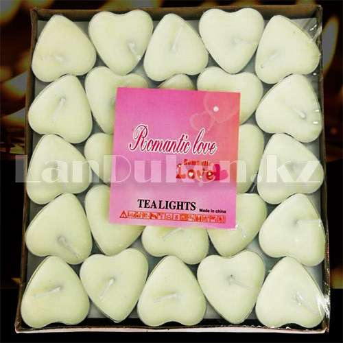 Набор свечей Romantic love в форме сердечек 50 штук в упаковке Свечки сердце (белые) - фото 1 - id-p72893091