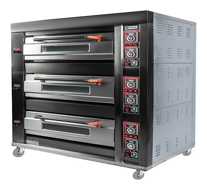 Печь хлебопекарная Miratek BK-39G + каменный под (3 яруса) + пароувлажнение