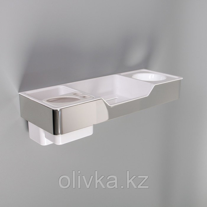 Полка многофункциональная 35,5×12,8×9,8 см, нержавеющая сталь