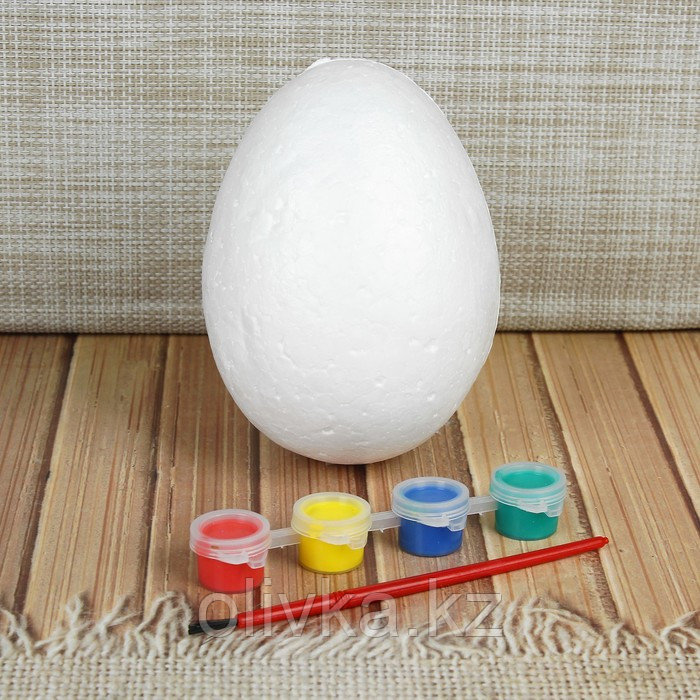 Яйцо под раскраску, размер: 9 × 13 см, краски 4 шт. по 3 мл, кисть - фото 1 - id-p72968064