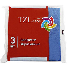 Салфетки универсальные абразивные TZLine, размер 13*13 см, в комплекте 3 шт., ассорти