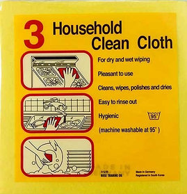 Household Clean Cloth (Германия). Универсальные чистящие салфетки, упаковка 3 шт