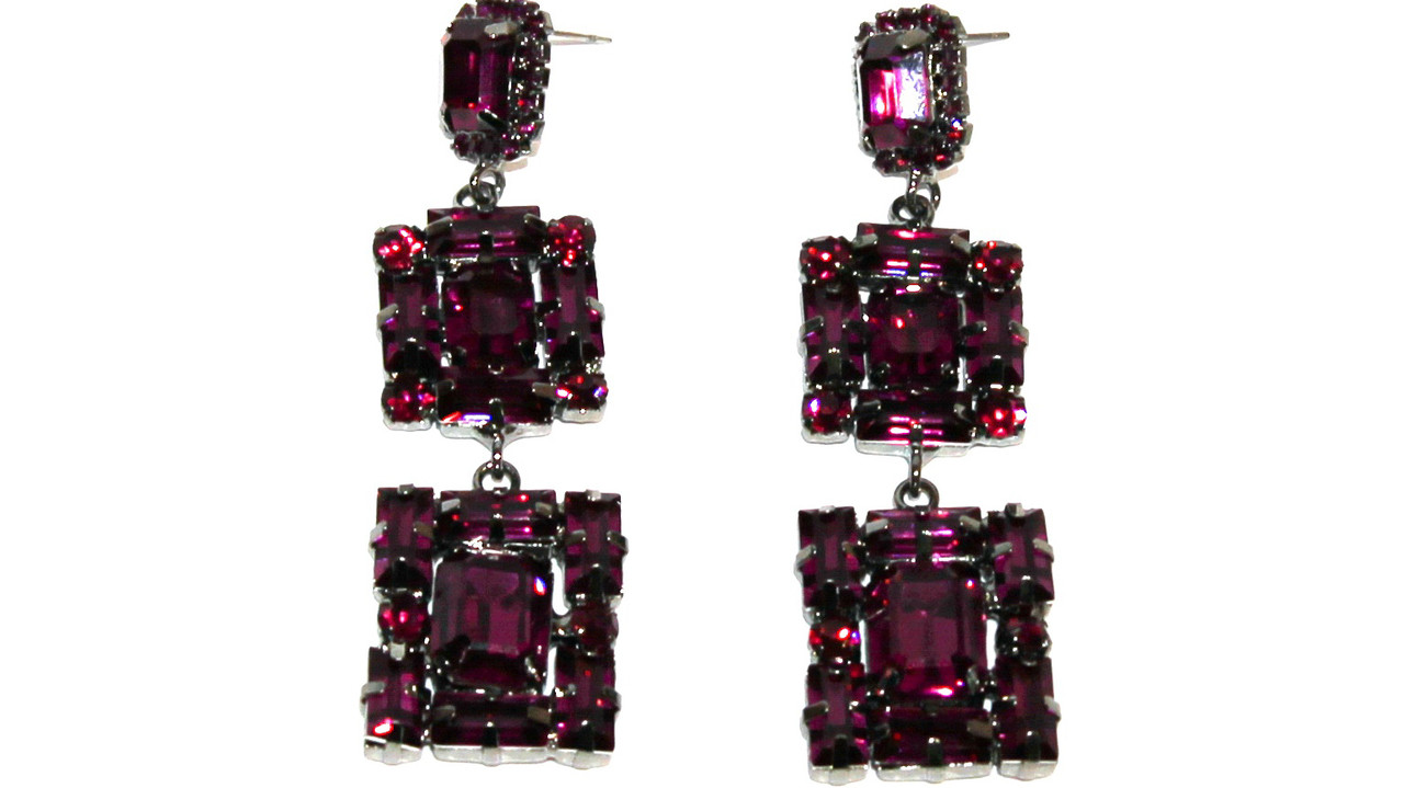 Вечерние серьги Brosh Jewellery (вишневый Кристалл)
