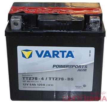 Мотоциклетный аккумулятор VARTA POWERSPORTS 5Ah 12V (507902011) AGM ДШВ 113*70*107