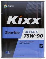 Трансмиссионное масло Kixx GEARTEC GL-5 75W-90 4л