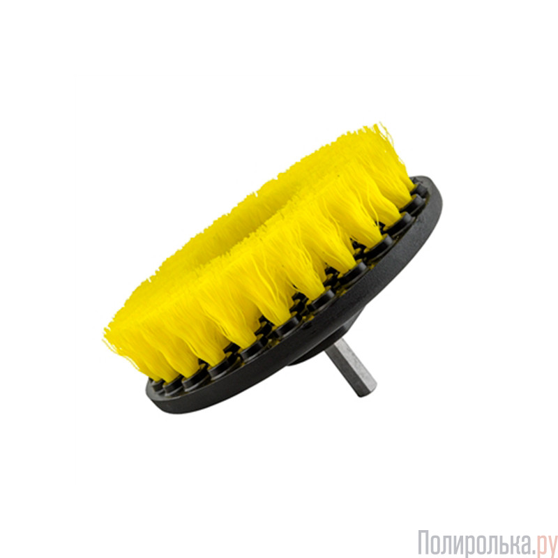 Щетка на дрель (шуруповерт) для чистки текстиля, желтая, от Chemical Guys - фото 2 - id-p73014285