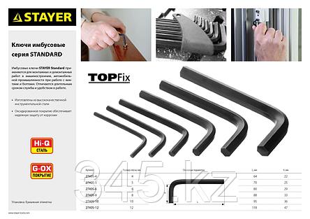 Набор STAYER Ключи "STANDARD" HEX имбусовые, 2 - 10мм, 8 шт, фото 2