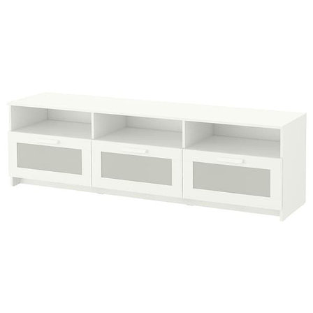 БРИМНЕС Тумба под ТВ, белая, 180x41x53 см ИКЕА, IKEA, фото 1