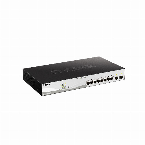 Коммутатор D-link DGS-1210-10MP/F1A (8 портов, Настраиваемый WebSmart, 10/100/1000 Мбит/с, 2 порта 1000Base-X
