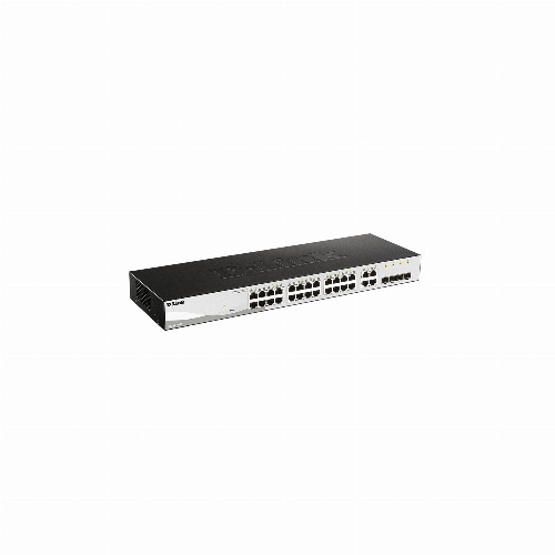 Коммутатор D-link DGS-1210-28/F (24 порта, Настраиваемый WebSmart, 10/100/1000 Мбит/с, 4 комбо