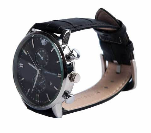 Часы наручные мужские реплика Emporio Armani AR-B0725 (Сталь, черный циферблат) - фото 3 - id-p7223426