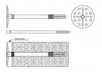 Дюбель 10*180 для крепления изоляционных материалов с пластиковым гвоздем.