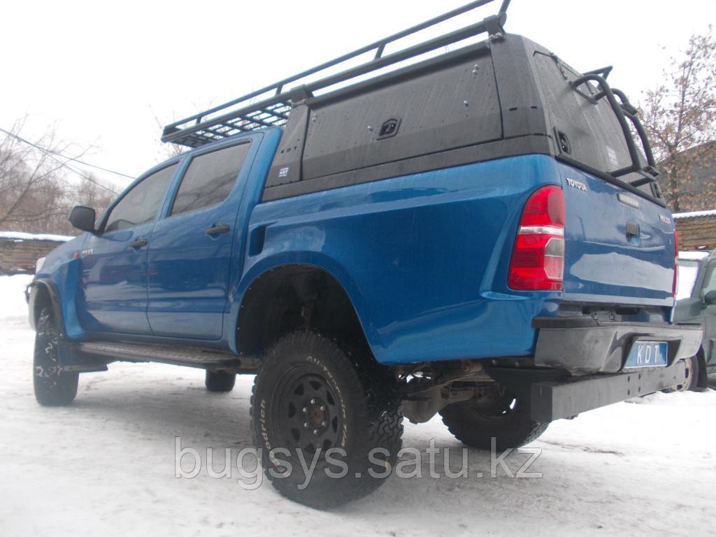 Багажник с боковыми бортами и спойлером для кунга/каркаса грузового алюминиевый - Toyota Hilux - фото 1 - id-p73080764