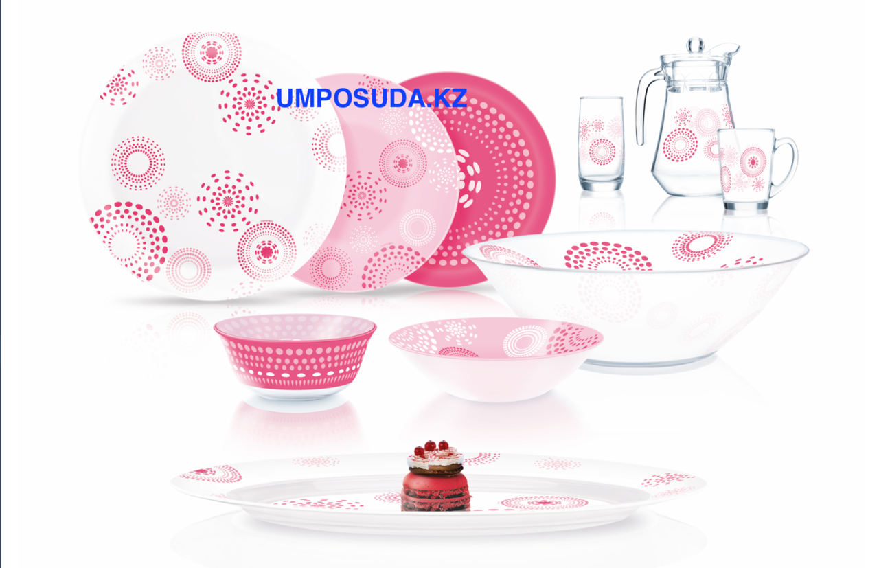 Столовый сервиз Luminarc Simply Pink Flakes 46 предметов на 6 персон