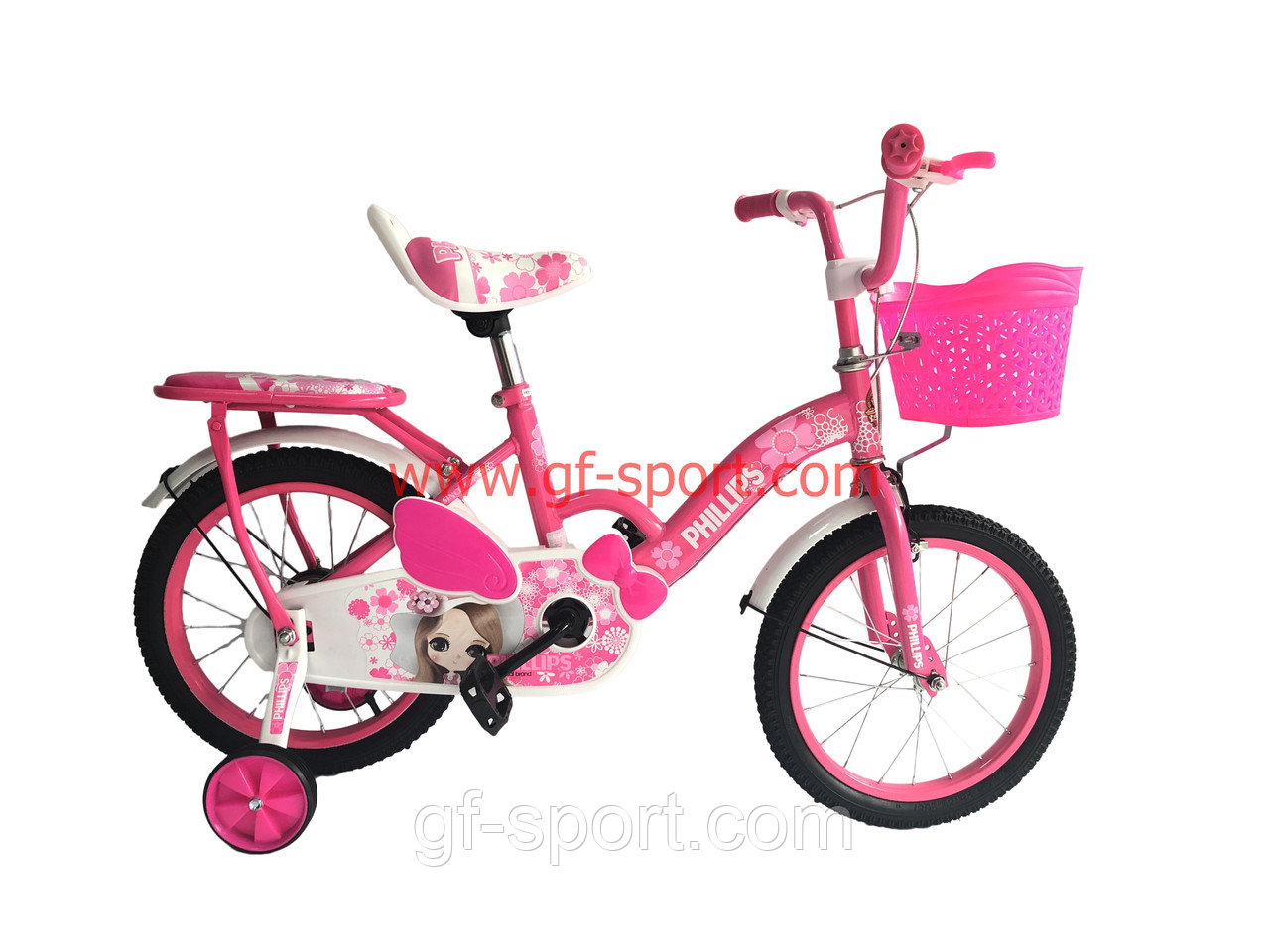 Велосипед Phillips Принцесса розовый оригинал детский с холостым ходом 16 размер
