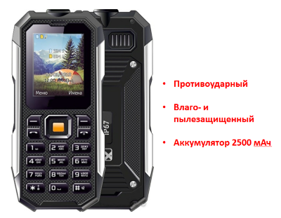 Противоударный, влаго- и пылезащищенный кнопочный телефон, IDR815 - фото 1 - id-p73097113
