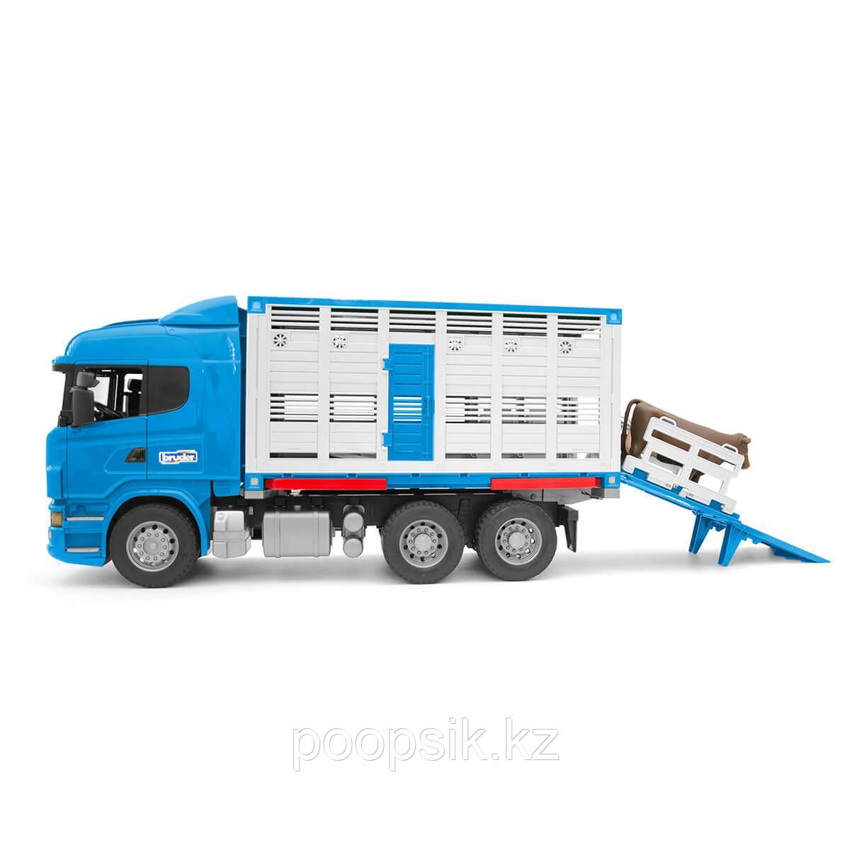 Фургон для перевозки животных с коровой Bruder Scania (подходит модуль со звуком и светом "H") - фото 2 - id-p73097543