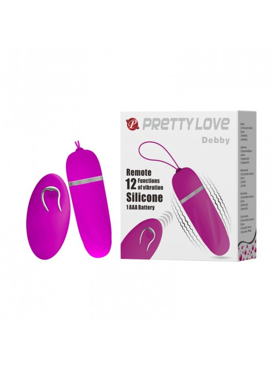 Виброяйцо "Debby" Pretty Love с беспроводным пультом управлением, 12 режимов вибрации, силикон