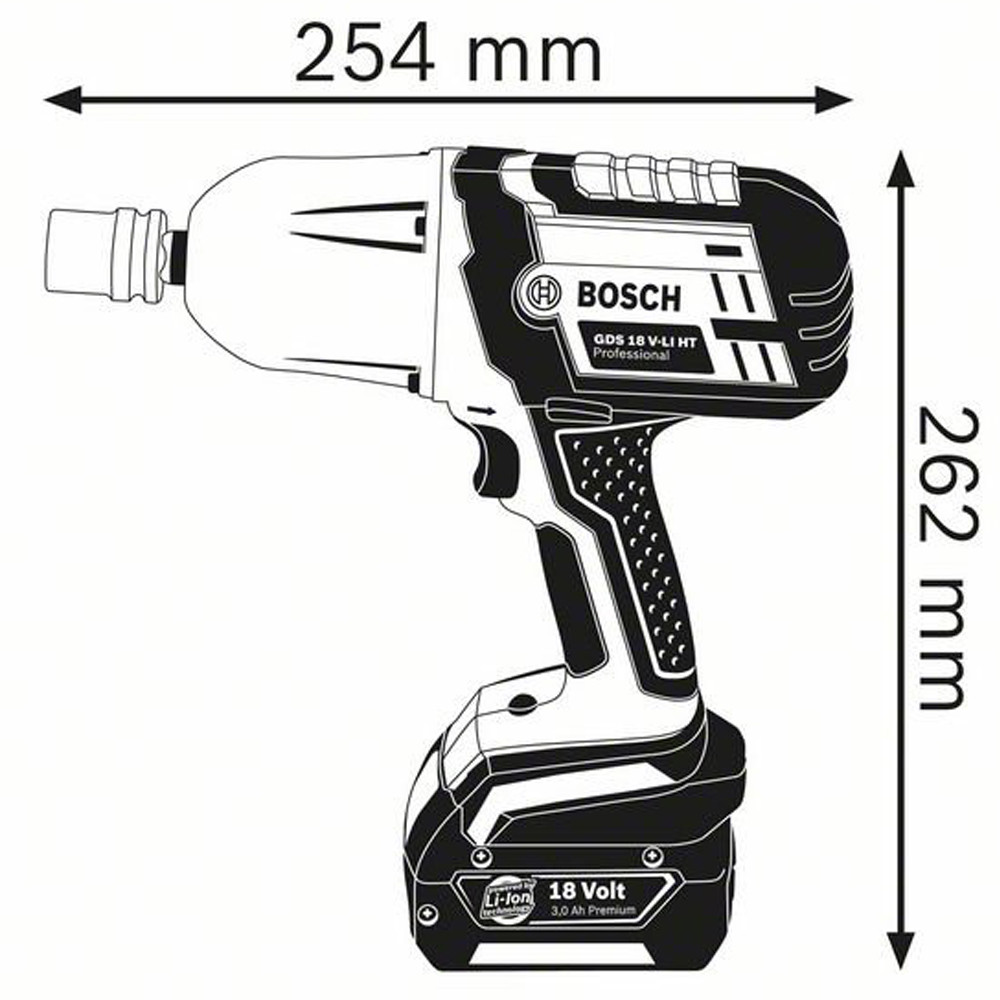 BOSCH Li-Ion, 18B, 1 скор., гайковерт ударный аккумуляторный GDS 18 V-LI HT L-BOXX (0 601 9B1 30A) - фото 3 - id-p73097484