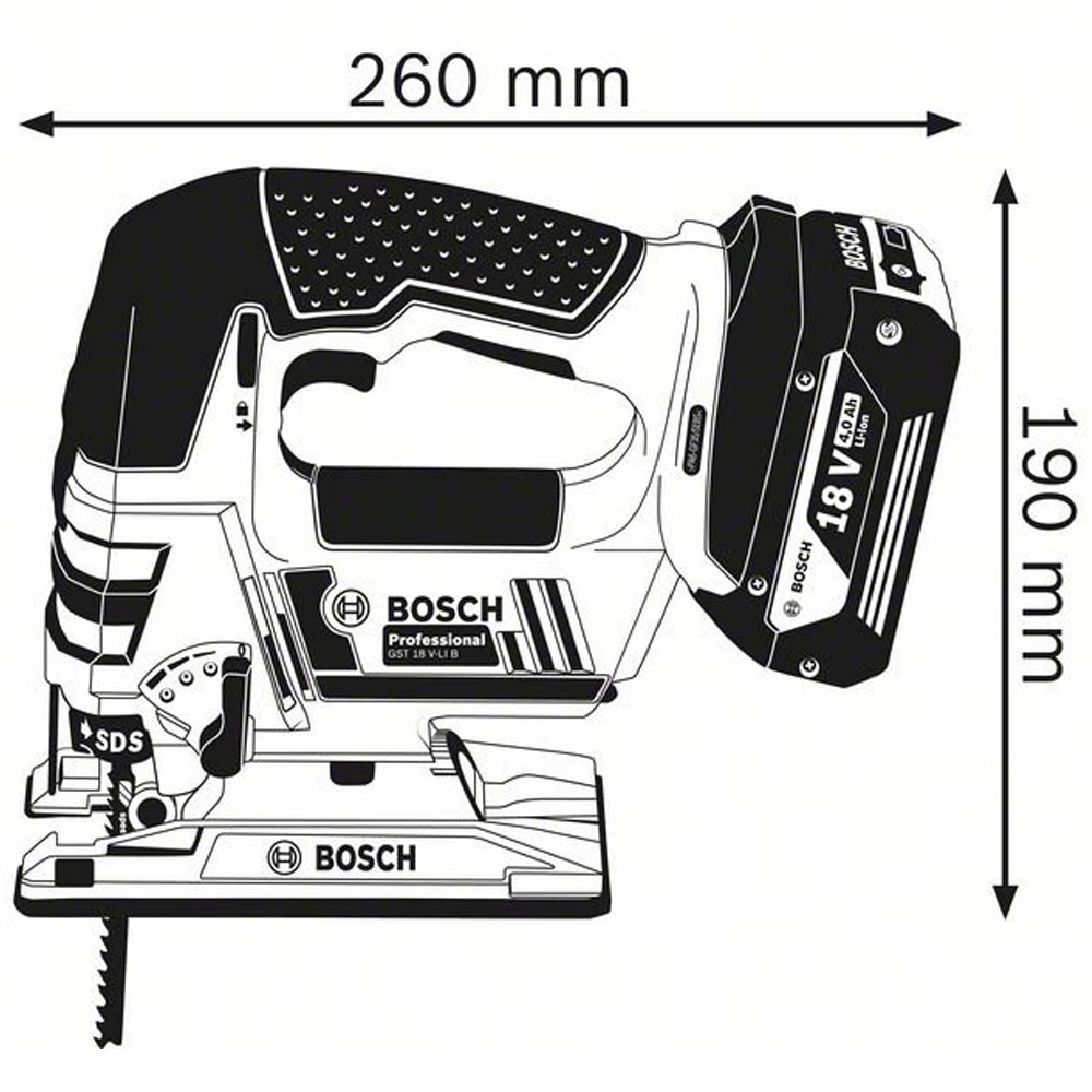 BOSCH 18 В, 120 мм, лобзик аккумуляторный GST 18 V-LI B (0 601 5A6 103) - фото 3 - id-p73097467