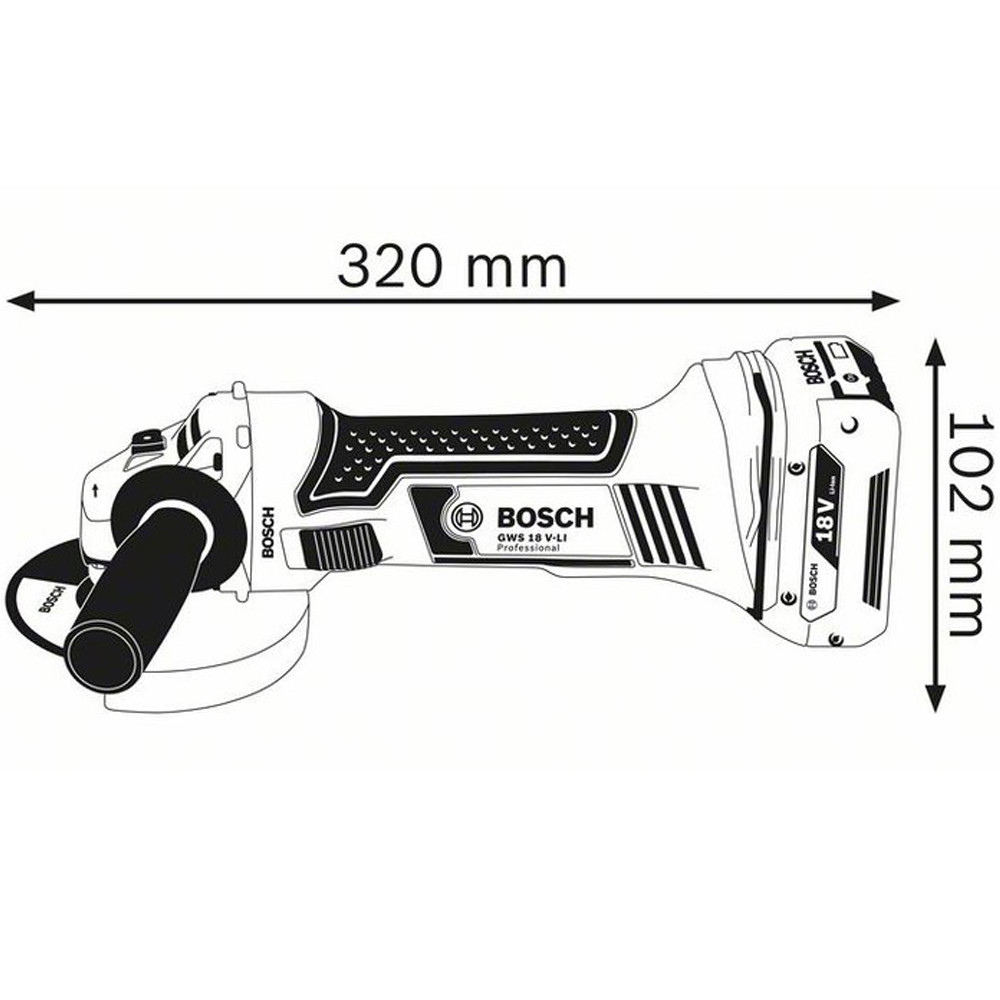 BOSCH Li-Ion, 18 В, 2 АКБ, 5 А*ч, 115 мм, углошлифовальная машина (болгарка) аккумуляторная GWS 18 V-LI - фото 3 - id-p73097391