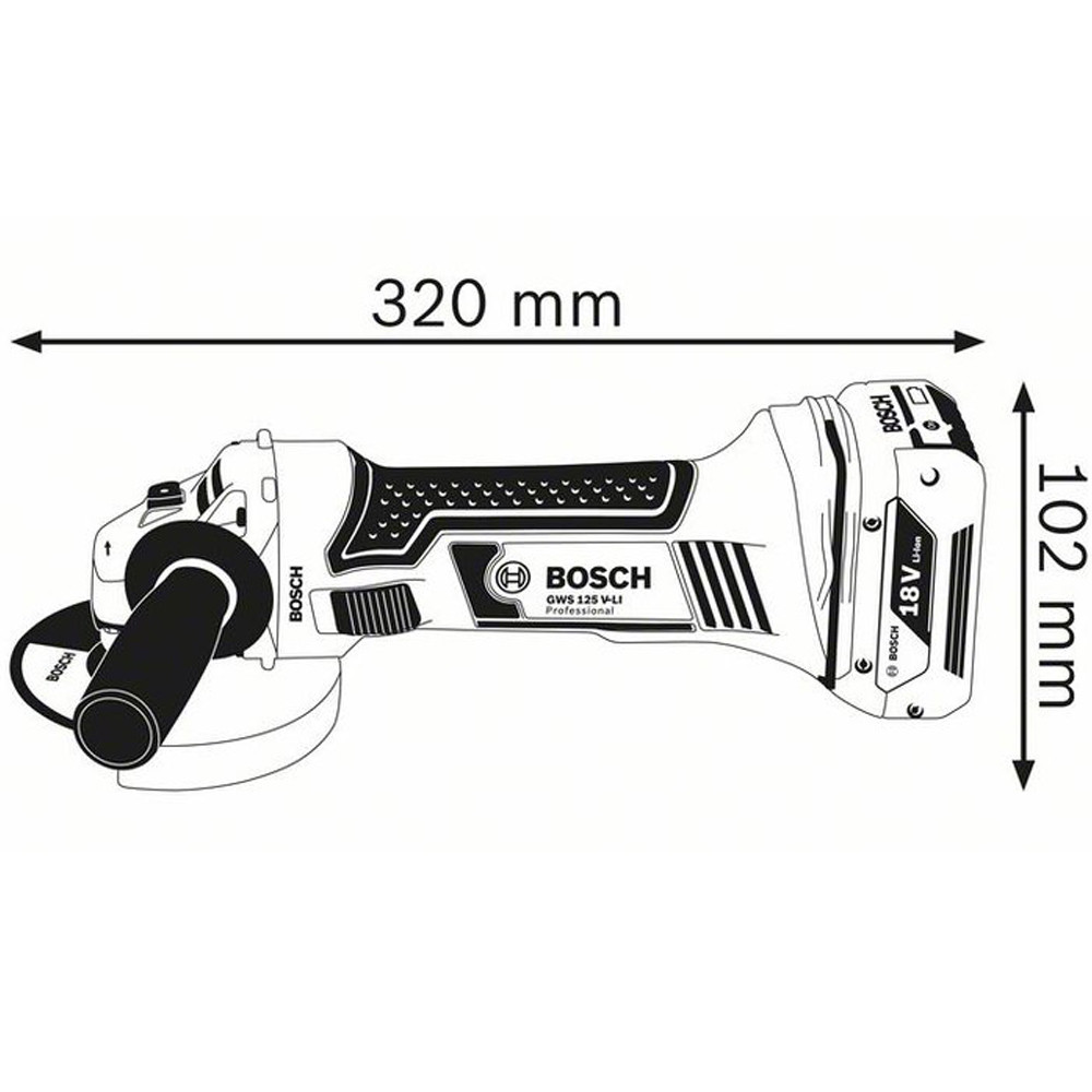 BOSCH Li-Ion, 18 В, 125 мм, углошлифовальная машина (болгарка) аккумуляторная GWS 18-125 V-LI (0 601 93A 307) - фото 3 - id-p73097388