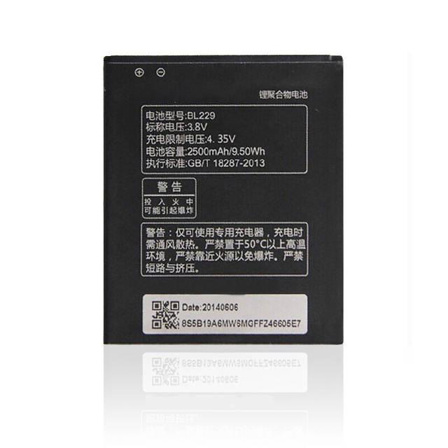 Аккумулятор для Lenovo A8 A808T (BL229, 2500mAh)