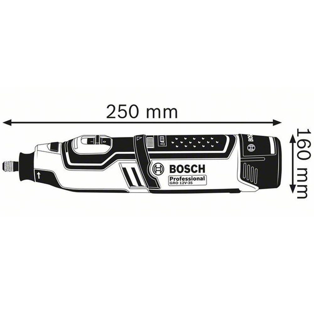 BOSCH 12 В, 5000-32000 об/мин, гравер аккумуляторный GRO 12V-35 (0 601 9C5 001) - фото 3 - id-p73097458