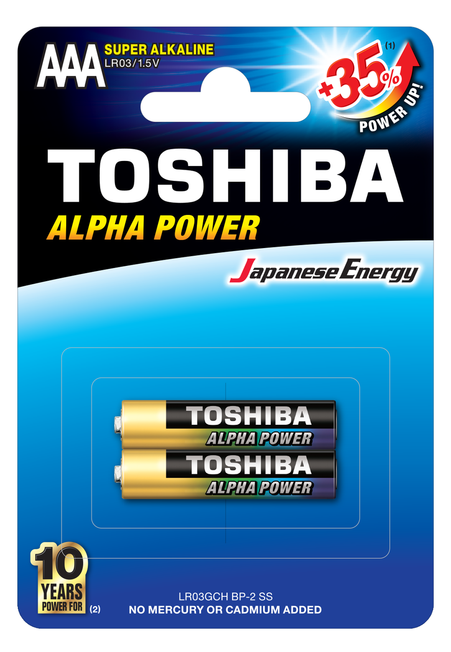 Батарейка алкалиновая Toshiba ALFA POWER LR03GCH BP-2 AAA (код663), фото 1