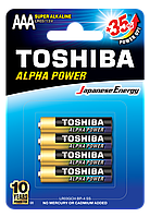 Батарейки Toshiba ALFA POWER LR03GCH BP-4 AAA (код664).