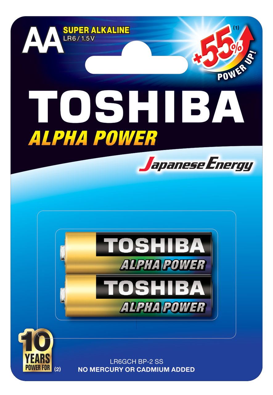Батарейка алкалиновая Toshiba ALFA POWER LR6GCH BP-2 AA (код665)., фото 1