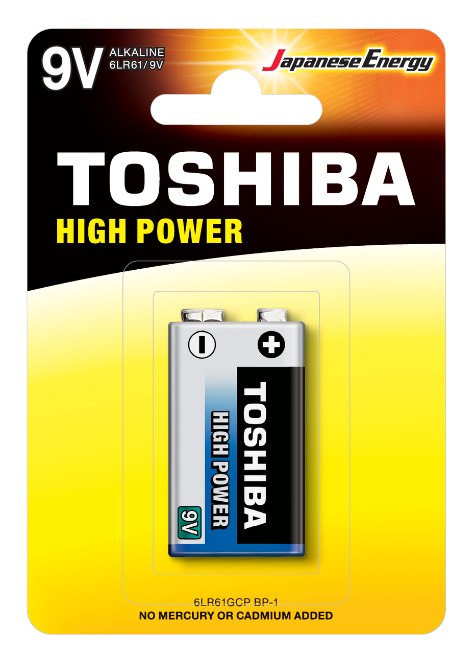 Батарейка алкалиновая Toshiba HIGH POWER 6LR61GCP BP-1