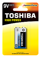 Батарейка алкалиновая Toshiba HIGH POWER 6LR61GCP BP-1 (код653)
