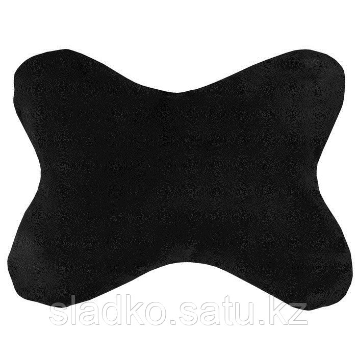 Подушка автомобильная для шеи SKYWAY алькантара-искусственная кожа черная и серая