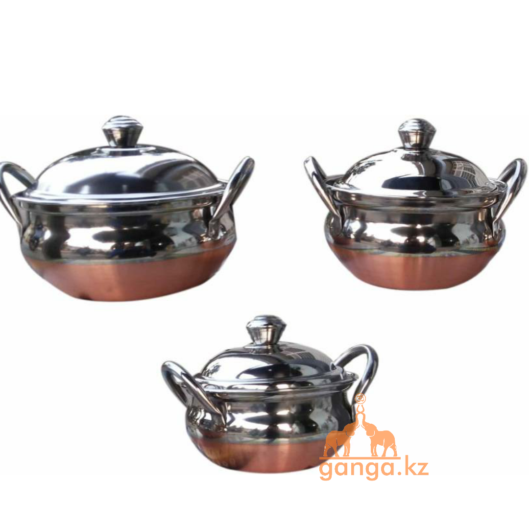 Кастрюля с медным дном (с крышкой), 1л (1шт)