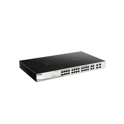 Коммутатор D-link DGS-1210-28MP/F1A (24 порта, Настраиваемый WebSmart, 10/100/1000 Мбит/с, 4 комбо