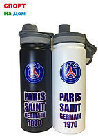 Клубная спортивная бутылка для воды Париж Сен-Жермен (ПСЖ) (цвет черный,белый)
