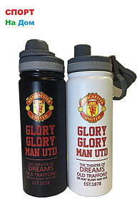 Клубная спортивная бутылка для воды Манчестер Юнайтед (цвет черный,белый)