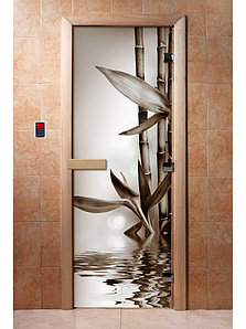 Дверь с фотопечатью, арт.А057, 190х70, 8 мм, 3 петли, коробка ольха. Банный Эксперт