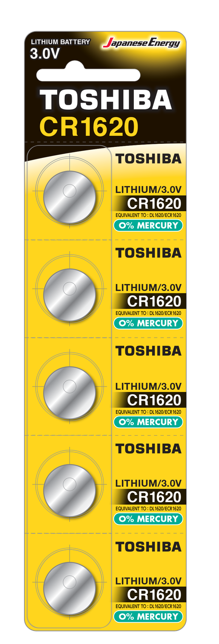 Батарейка алкалиновая таблетка Toshiba CR 1620 BP-5N (код681)., фото 1