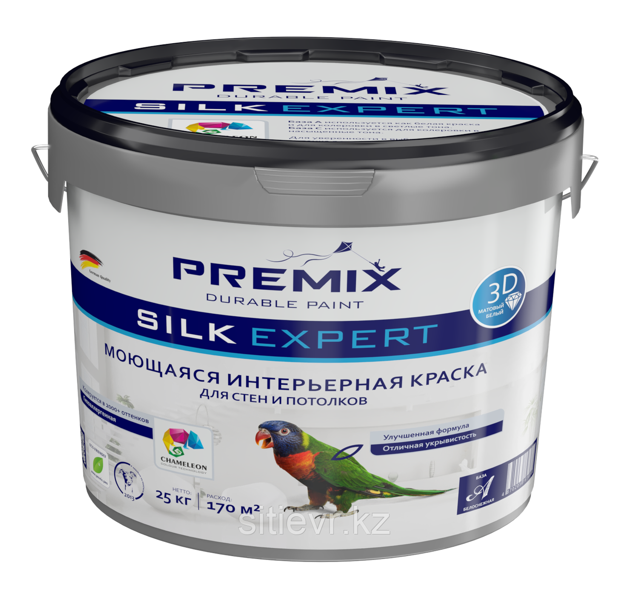 Интерьерная акриловая краска стойкая к протиранию Premix Silk Expert (25 кг) - фото 1 - id-p73181373
